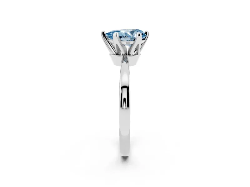 Pear-Shaped Engagement Ring Setting for a Fancy Blue Lab-Grown Diamond | Sterling Silver - Design NV-24888