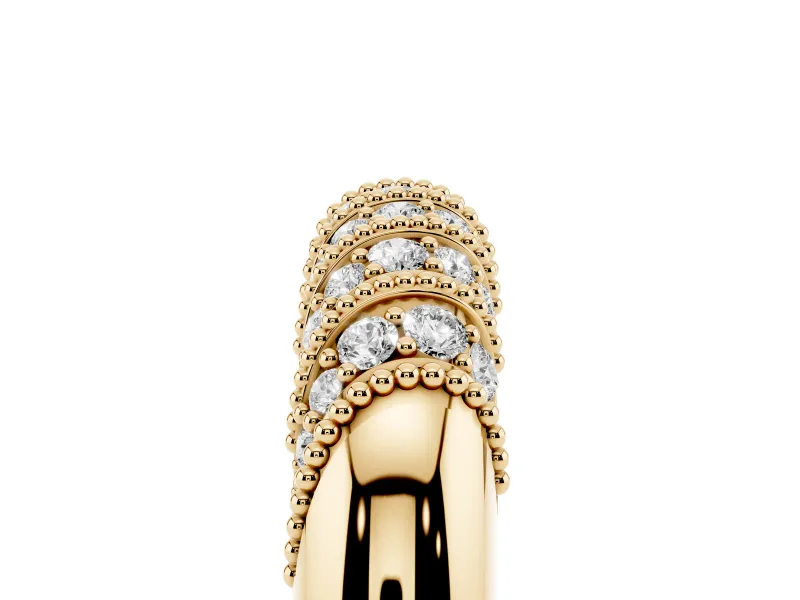 Round Diamond Dome Band Set in Yellow gold with Channel Setting