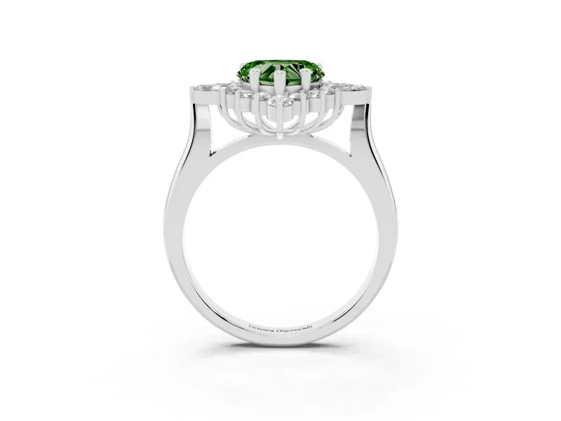 Heart-Shaped Engagement Ring Setting for a Fancy Green Lab-Grown Diamond | Platinum - Design NV-24790
