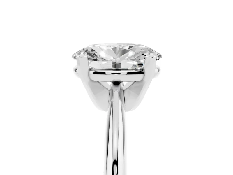 Oval Plain Knife-Edge Solitaire Engagement Ring Setting | Claw Prongs | White Gold