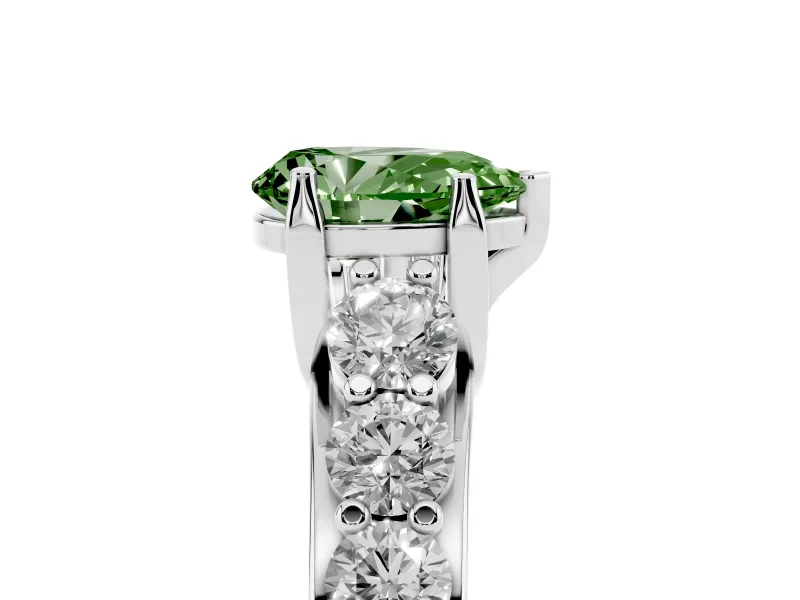 Pear-Shaped Engagement Ring Setting for a Fancy Green Lab-Grown Diamond | White Gold - Design NV-24645