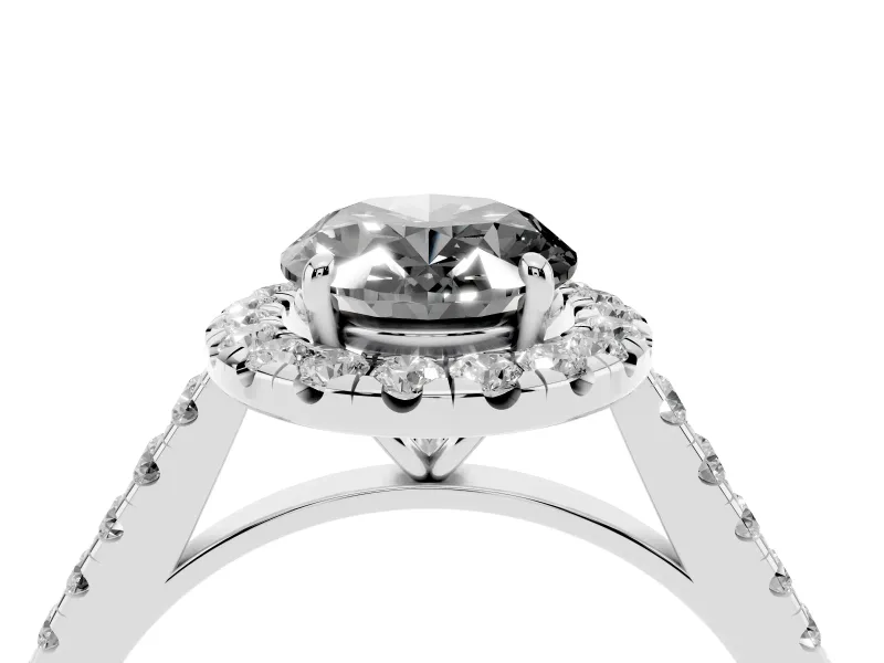 Fancy Black Oval Cut Diamond Halo Pavé Engagement Ring Set in Silver with Prong Setting