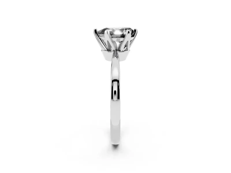 Pear-Shaped Tapered Solitaire Engagement Ring Setting for a Black Center | Sterling Silver