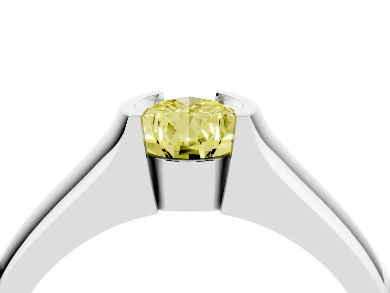 Pear-Shaped Half Bezel Solitaire Engagement Ring Setting for a Fancy Yellow Lab-Grown Diamond | Wide Band | Platinum