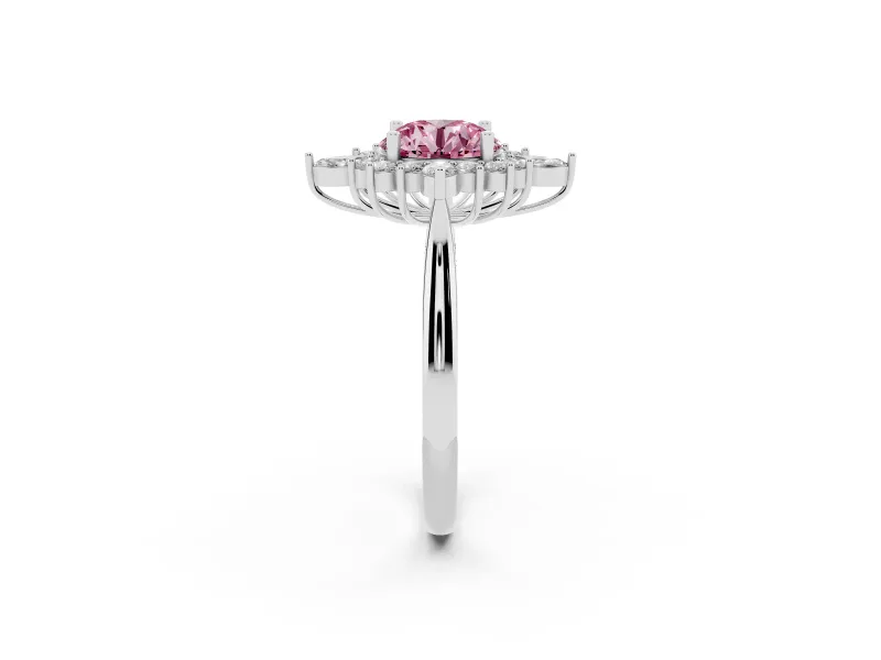 Round Engagement Ring Setting for a Fancy Pink Lab-Grown Diamond | Platinum - Design NV-24790