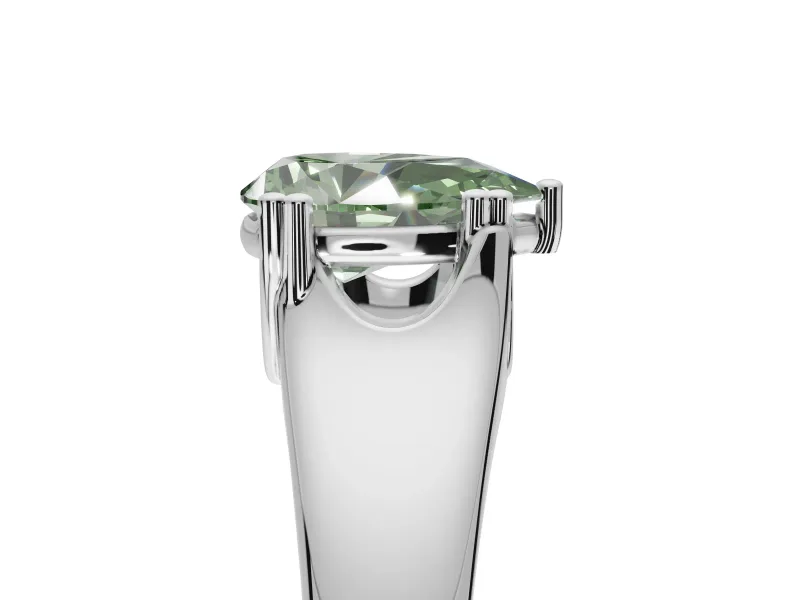Pear-Shaped Double Claw Solitaire Engagement Ring Setting for a Fancy Green Lab-Grown Diamond | Platinum