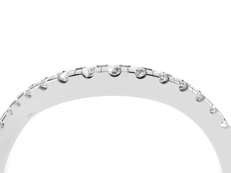 Round Diamond Pavé Twist Band Set in White gold with U-Prong Setting