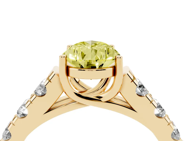 Pear-Shaped Engagement Ring Setting for a Fancy Yellow Lab-Grown Diamond | Yellow Gold - Design NV-24643