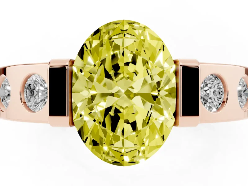 Oval Tension Style Engagement Ring Setting for a Fancy Yellow Lab-Grown Diamond | Rose Gold