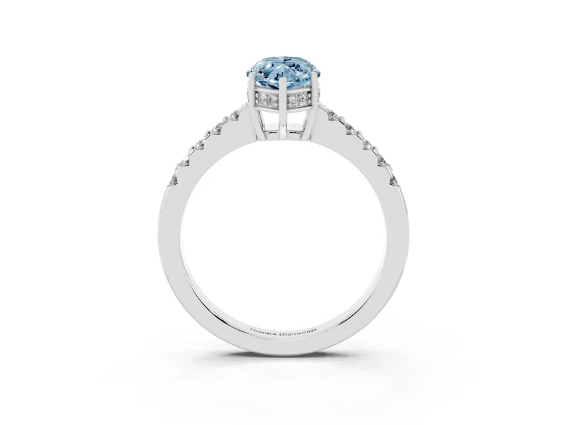 Marquise Engagement Ring Setting for a Fancy Blue Lab-Grown Diamond | White Gold - Design NV-24649
