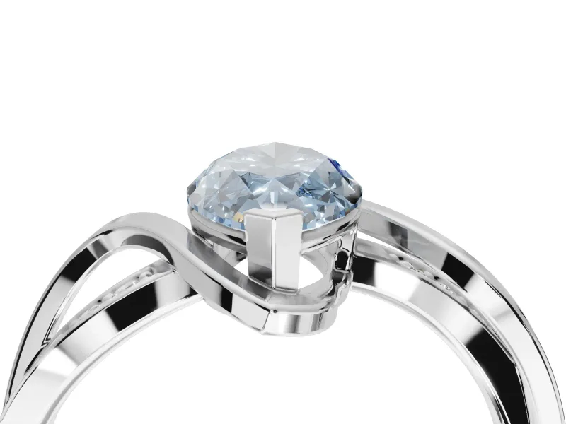 Marquise Bypass Solitaire Engagement Ring Setting for a Fancy Blue Lab-Grown Diamond | Platinum