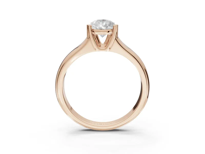 Pear-Shaped Double Claw Solitaire Engagement Ring Setting | Wide Plain Band | Rose Gold