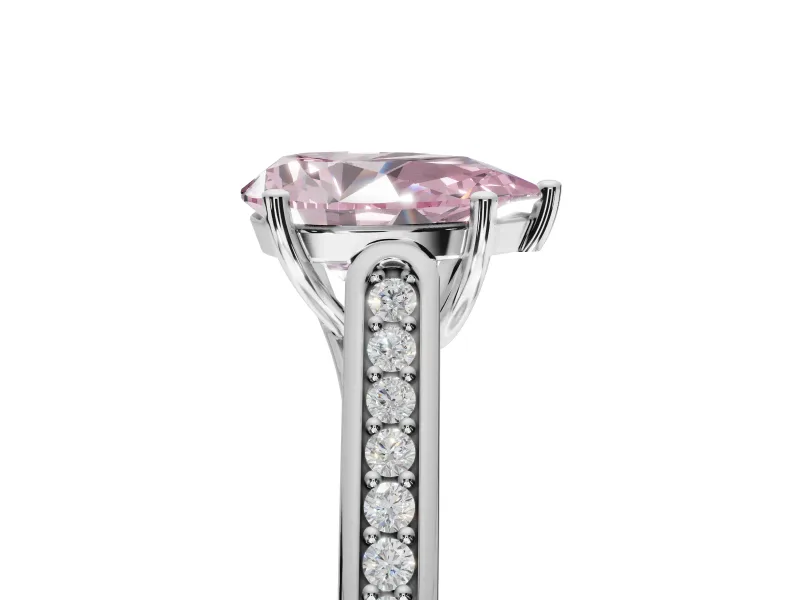 Pear-Shaped Engagement Ring Setting for a Fancy Pink Lab-Grown Diamond | White Gold - Design NV-24597