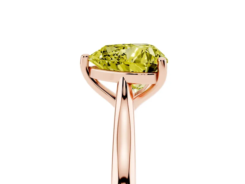 Heart-Shaped Cathedral Engagement Ring Setting for a Fancy Yellow Lab-Grown Diamond | Rose Gold
