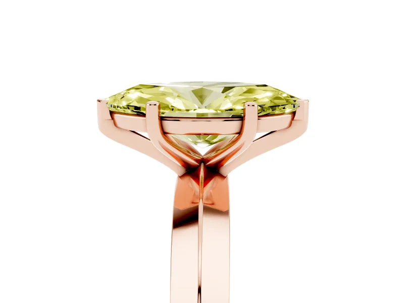 Marquise Knife-Edge Engagement Ring Setting for a Fancy Yellow Lab-Grown Diamond | Rose Gold