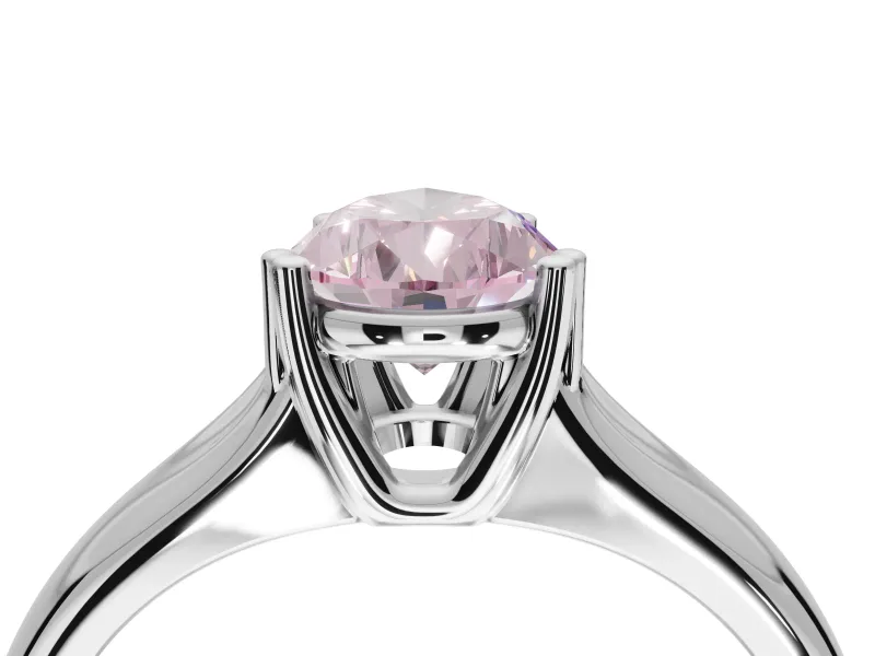 Pear-Shaped Double Claw Solitaire Engagement Ring Setting for a Fancy Pink Lab-Grown Diamond | Platinum