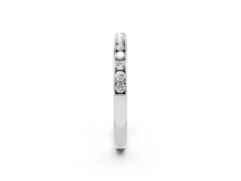 Round Diamond Wedding Eternity Band Set in Silver with Channel Setting