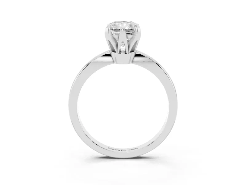 Radiant Cut Tapered Solitaire Engagement Ring Setting | Claw Prong Head | Platinum