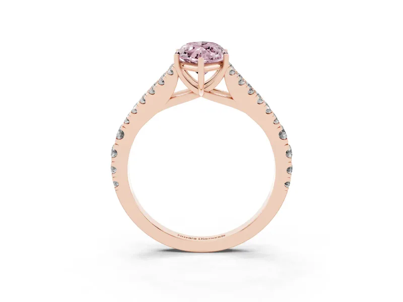 Marquise Graduated Split Shank Engagement Ring Setting for a Fancy Pink Lab-Grown Diamond | Rose Gold