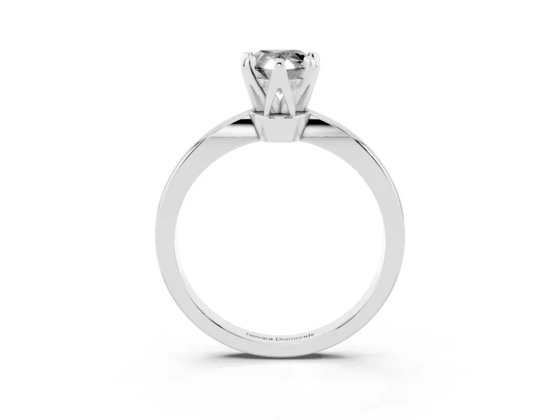 Fancy Black Pear Cut Diamond Solitaire Engagement Ring Set in Silver with Slim Tapered Solitaire Band