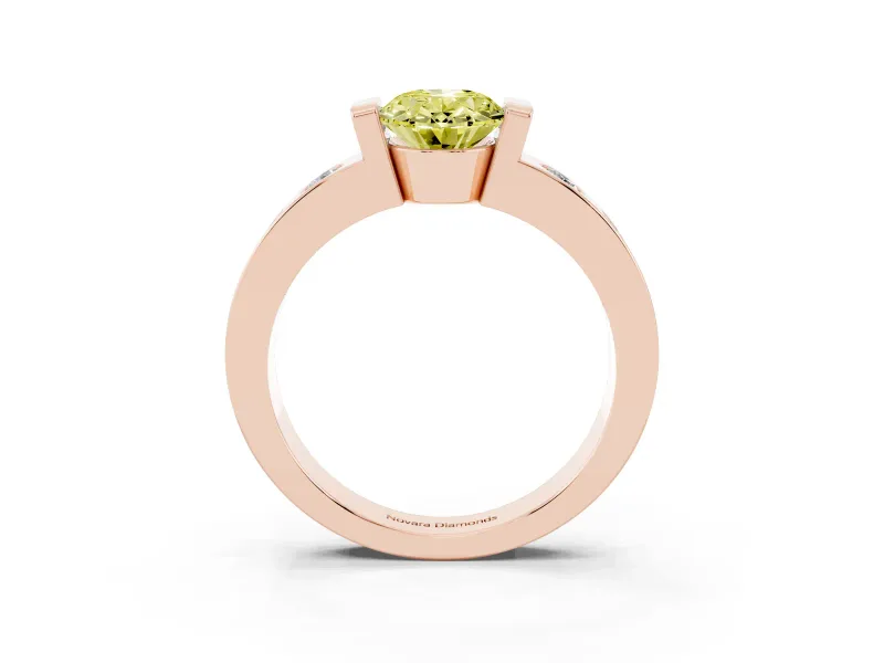 Oval Tension Style Engagement Ring Setting for a Fancy Yellow Lab-Grown Diamond | Rose Gold