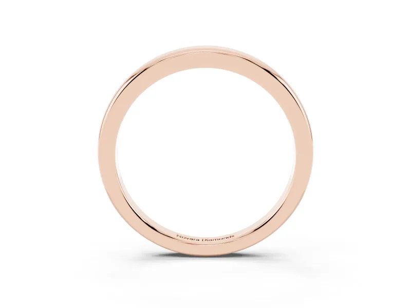 Classic Plain Comfort Band Set in Rose gold with Rounded Edges