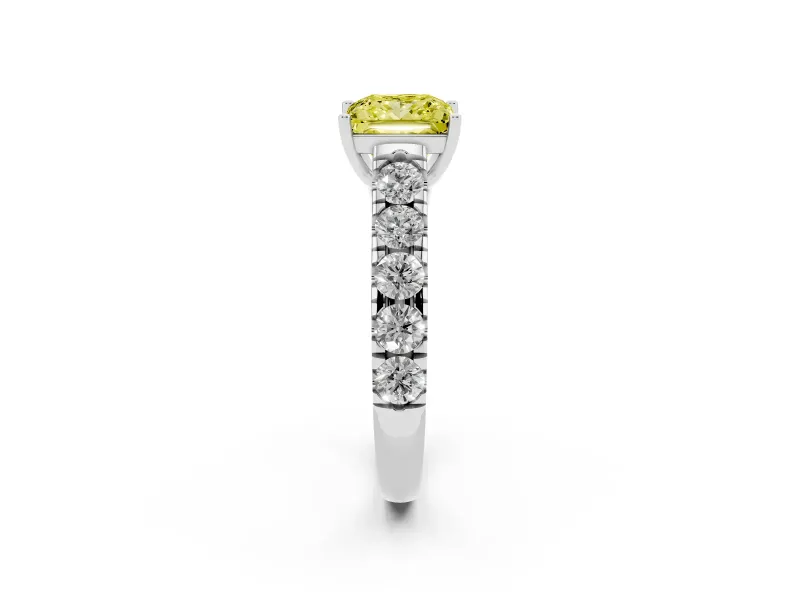 Princess Cut Engagement Ring Setting for a Fancy Yellow Lab-Grown Diamond | White Gold - Design NV-24643