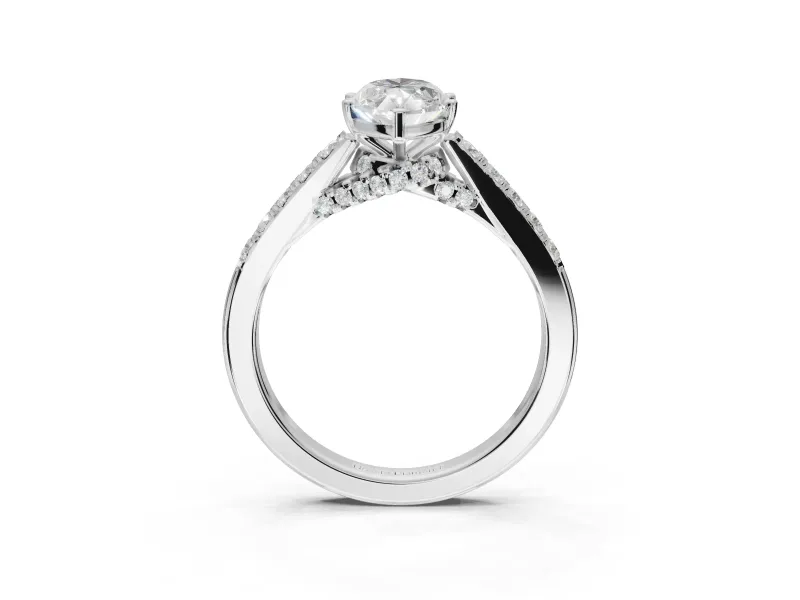 Marquise Pavé Solitaire Engagement Ring Setting | Crossover Gallery | Platinum