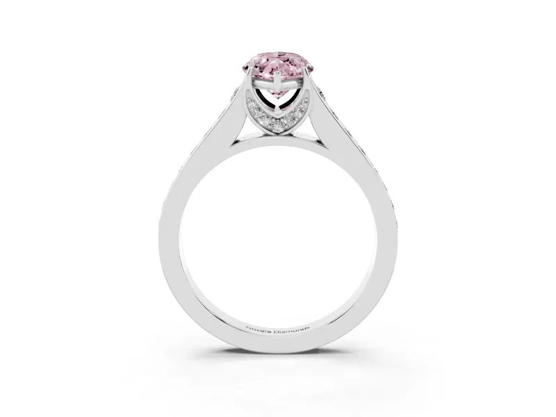 Marquise Graduated Pavé Engagement Ring Setting for a Fancy Pink Lab-Grown Diamond | Platinum