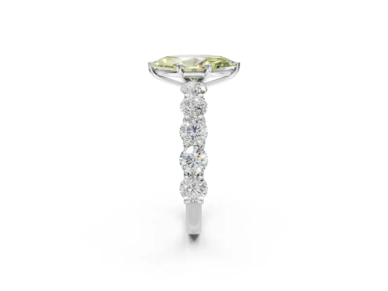 Marquise Engagement Ring Setting for a Fancy Yellow Lab-Grown Diamond | Sterling Silver - Design NV-24455