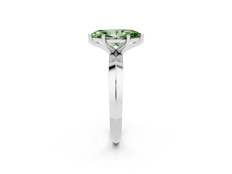 Marquise Knife-Edge Solitaire Engagement Ring Setting for a Fancy Green Lab-Grown Diamond | Platinum