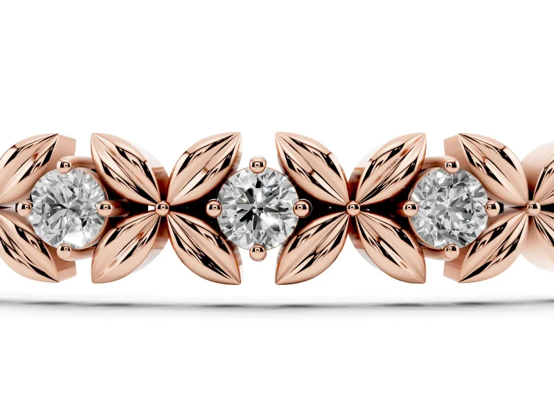 Round Lab-Grown Diamond XOXO Tennis Bracelet | Petal X Links | Rose Gold