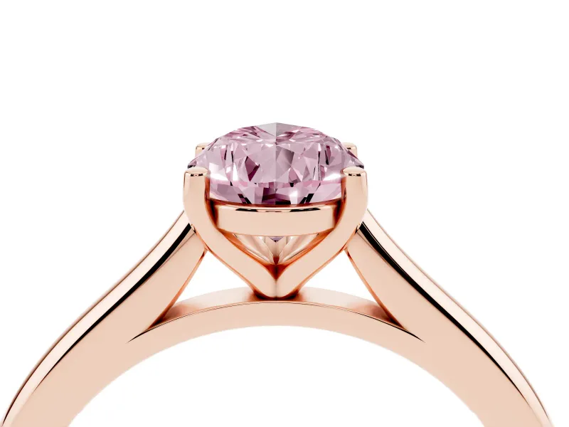 Pear-Shaped Cathedral Engagement Ring Setting for a Fancy Pink Lab-Grown Diamond | Rose Gold