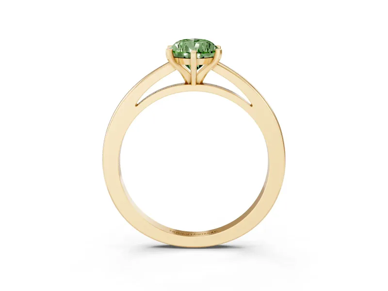 Pear-Shaped Plain Engagement Ring Setting for a Fancy Green Lab-Grown Diamond | Yellow Gold