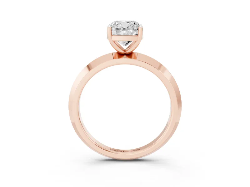 Cushion Cut Knife-Edge Solitaire Engagement Ring Setting | Plain Band | Rose Gold