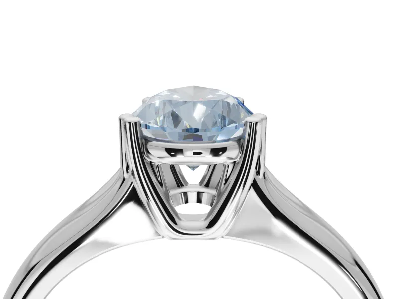 Pear-Shaped Double Claw Solitaire Engagement Ring Setting for a Fancy Blue Lab-Grown Diamond | Sterling Silver