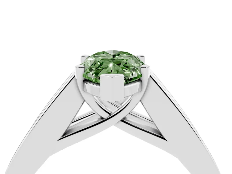 Marquise Channel-Set Engagement Ring Setting for a Fancy Green Lab-Grown Diamond | Platinum