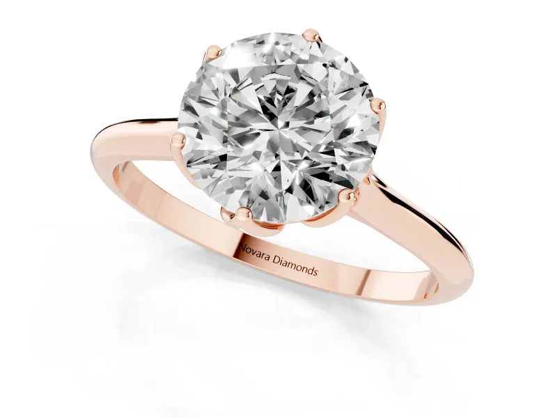 Round Cathedral Solitaire Engagement Ring Setting | Tulip Gallery | Rose Gold