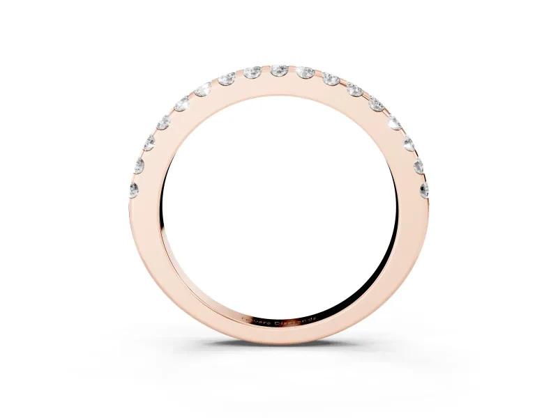 Round Diamond Pavé Eternity Band Set in Rose gold with Micro Prongs