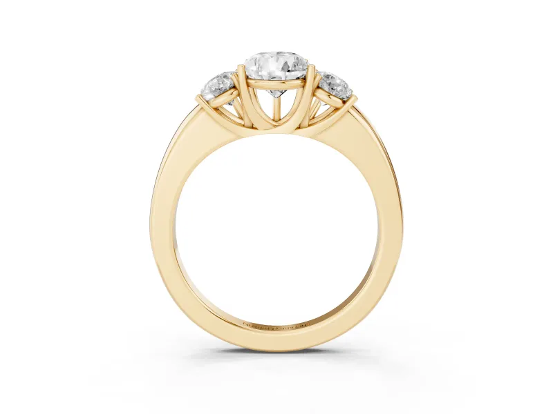 Pear-Shaped Three Stone Engagement Ring Setting | Matching Side Stones | Yellow Gold