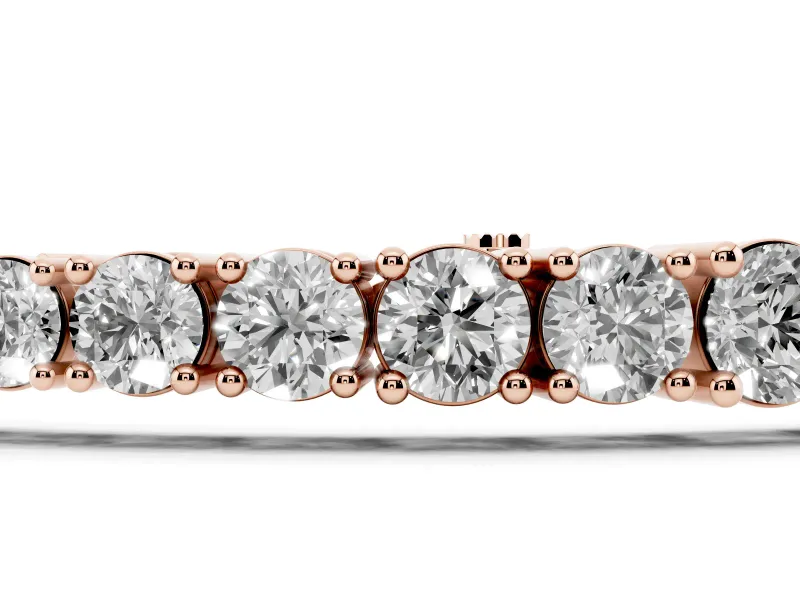 Round Lab-Grown Diamond Graduated Tennis Bracelet | Open Prong Settings | Rose Gold