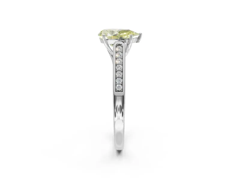 Pear-Shaped Engagement Ring Setting for a Fancy Yellow Lab-Grown Diamond | Sterling Silver - Design NV-24597