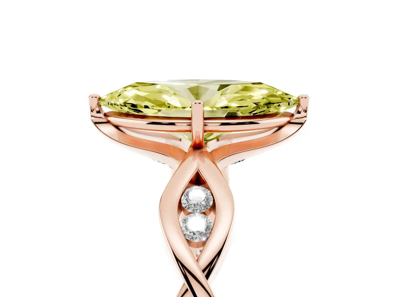 Marquise Twisted Infinity Engagement Ring Setting for a Fancy Yellow Lab-Grown Diamond | Rose Gold