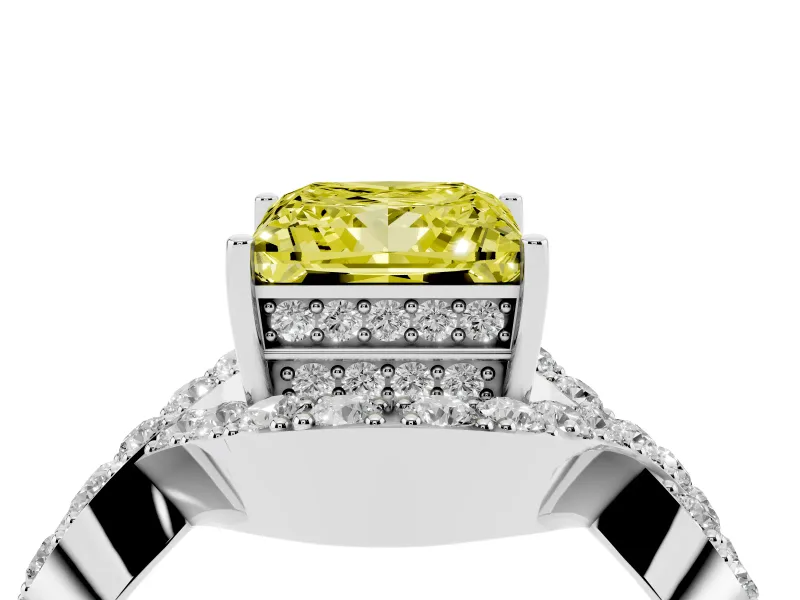 Princess Cut Infinity Twist Engagement Ring Setting for a Fancy Yellow Lab-Grown Diamond | Sterling Silver