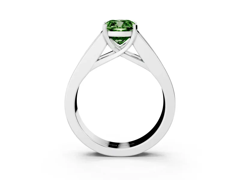 Cushion Cut Channel-Set Engagement Ring Setting for a Fancy Green Lab-Grown Diamond | Platinum