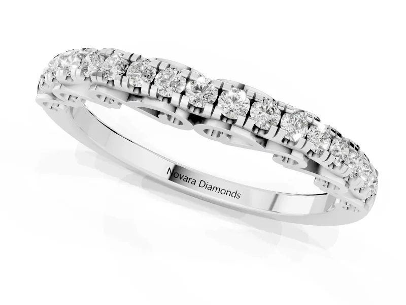 Round Diamond Classic Prong Eternity Band Set in White gold with Continuous Row