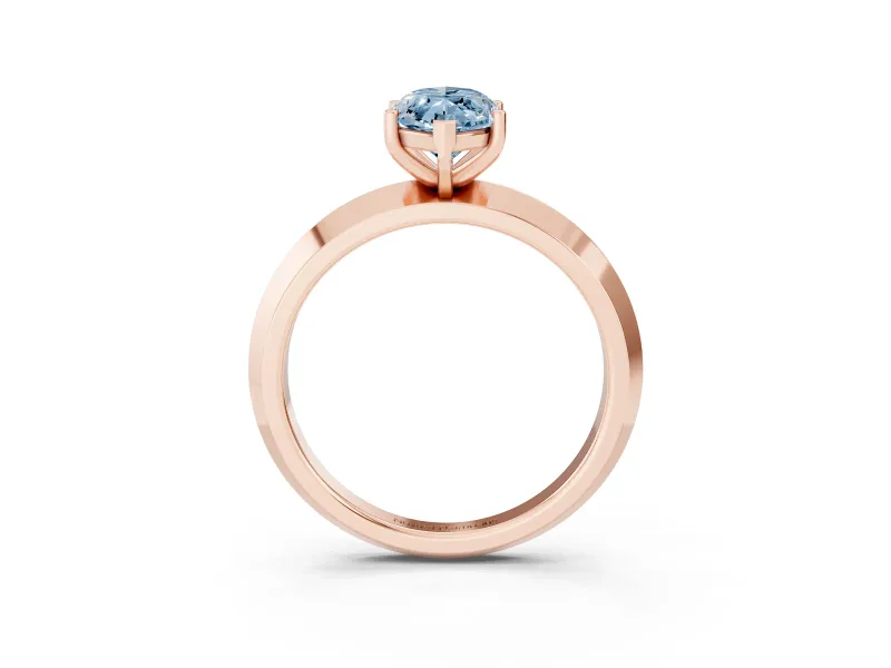 Marquise Knife-Edge Solitaire Engagement Ring Setting for a Fancy Blue Lab-Grown Diamond | Rose Gold