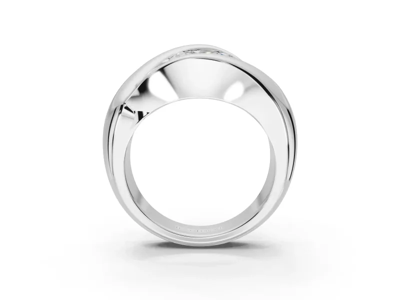 Cushion Cut Three Stone Bypass Engagement Ring Setting | Sculpted Crossover Band | Sterling Silver