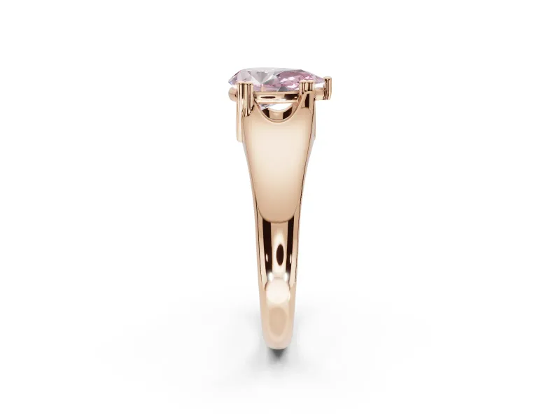 Pear-Shaped Double Claw Solitaire Engagement Ring Setting for a Fancy Pink Lab-Grown Diamond | Rose Gold