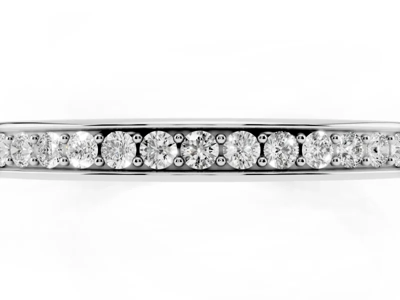 Round Diamond Continuous Pavé Eternity Band Set in Platinum